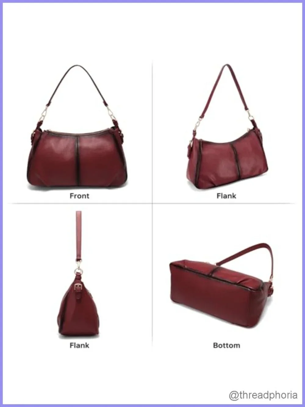 Vintage Soft Faux Leather Hobo Bag Women Shoulder Satchel Purse